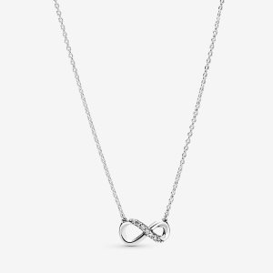 Pandora Sparkling Infinity Collier Prívesky Strieborne | 548WLVKYC