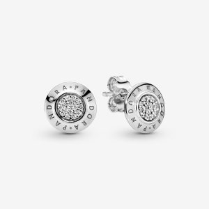 Pandora Sparkling Logo Stud Strieborne | 361YTRVHA