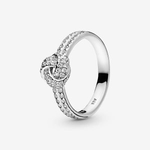 Pandora Sparkling Love Knot with Cubic Zirconia Srdce Strieborne | 506FUGWDO