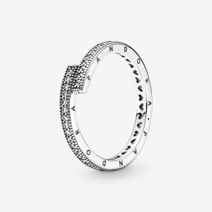 Pandora Sparkling Overlapping Kapela Strieborne | 351LFHMAX