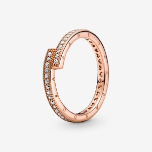 Pandora Sparkling Overlapping Stohovateľné Ruzove Zlate | 543RQFSXB