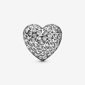 Pandora Sparkling Pattern Stud Strieborne | 674MAQFZB