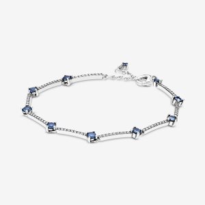 Pandora Sparkling Pave Bars Non-Charms Strieborne | 507NFDMIT