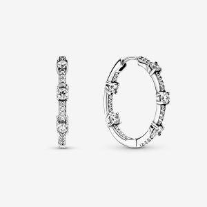 Pandora Sparkling Pave Bars Obruč Strieborne | 389NXJMVF