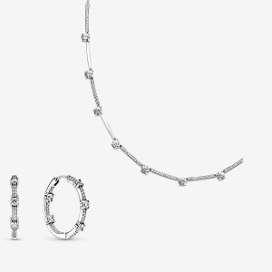 Pandora Sparkling Pave Bars Súpravy Náhrdelníkov A Náušníc Viacfarebný | 209EPQUAW