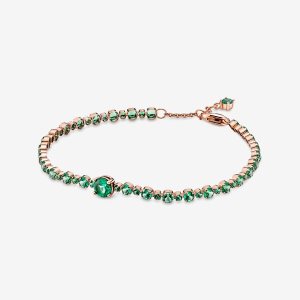 Pandora Sparkling Pave Tenisove Non-Charms Ruzove Zlate | 394TFZONK