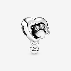 Pandora Sparkling Paw Print & Charms Strieborne | 470UAZKVC