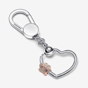 Pandora Sparkling Paw Print Keychain Charms Viacfarebný | 540UMQAYT