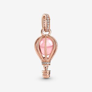 Pandora Sparkling Pink Hot Air Balloon Visieť Ruzove Zlate | 563WPJLUN