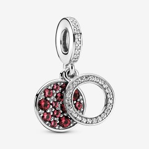 Pandora Sparkling Red Disc Double Visieť Strieborne | 603UCOAYM