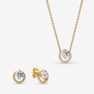 Pandora Sparkling Round Gift Súpravy Náhrdelníkov A Náušníc Viacfarebný | 938VJAEUN