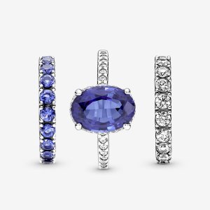 Pandora Sparkling Row Eternity Súpravy Prsteňov Viacfarebný | 319UDHIMO