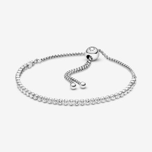 Pandora Sparkling Slider Tenisove Posuvné Strieborne | 029YLIMVJ