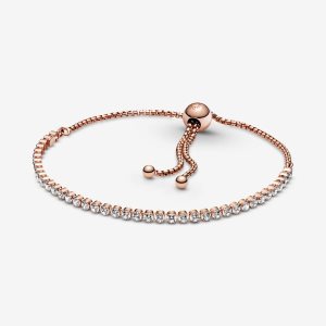 Pandora Sparkling Slider Tenisove Posuvné Ruzove Zlate | 739KYHCED