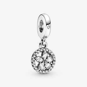 Pandora Sparkling Snowflake Circle Visieť Strieborne | 691LIBGRF