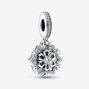 Pandora Sparkling Snowflake Double Visieť Strieborne | 219BRPQGT