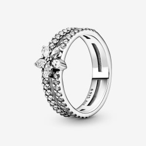 Pandora Sparkling Snowflake Double Vyhlásenie Strieborne | 219URTNWS