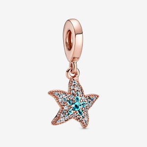 Pandora Sparkling Starfish Visieť Ruzove Zlate | 420OKWRUG