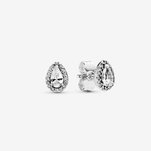 Pandora Sparkling Teardrop Stud Strieborne | 457ORLBVA