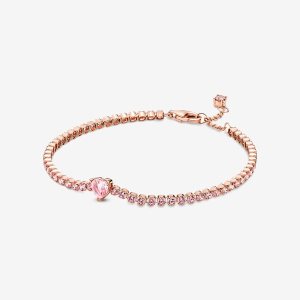 Pandora Sparkling Tenisove Non-Charms Ruzove Zlate | 172GTBZRH