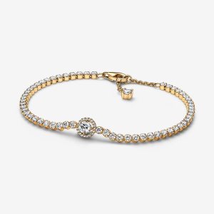 Pandora Sparkling Tenisove Non-Charms Zlate | 054TZDXCN