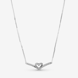 Pandora Sparkling Wishbone Collier Prívesky Strieborne | 674KCLVIM