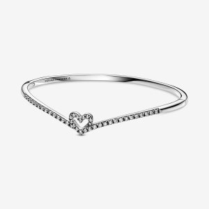Pandora Sparkling Wishbone Náramky Strieborne | 150GPXUDA