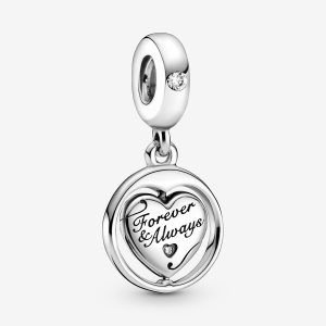 Pandora Spinning Forever & Always Soulmate Charms Strieborne | 493JSNIHW