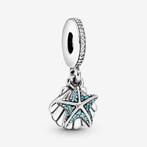 Pandora Starfish Sea Shell Visieť Strieborne | 560FPWUAE