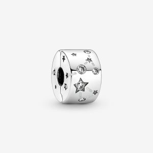 Pandora Stars & Galaxy Clip Klipy Strieborne | 937XWJLRP