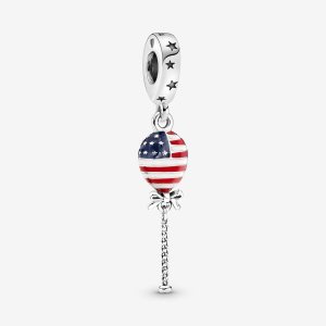 Pandora Stars Stripes & Bow Balloon Visieť Strieborne | 931FPOAZN