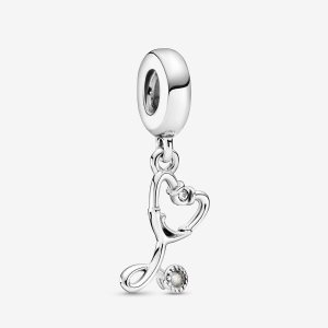 Pandora Stethoscope Visieť Strieborne | 258LMPASI