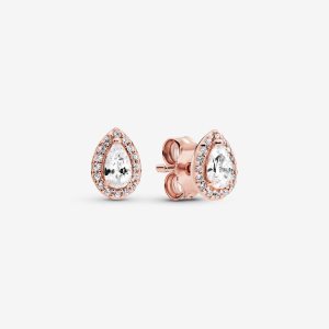 Pandora Teardrop Stud Ruzove Zlate | 651OKRFAX