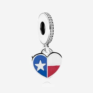 Pandora Texas Flag Charm Mixed Enamel Visieť Strieborne | 384EBZJFT