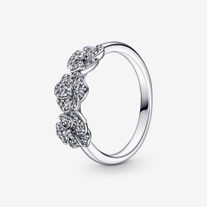Pandora Triple Pansy Flower Vyhlásenie Strieborne | 621RMZKQJ