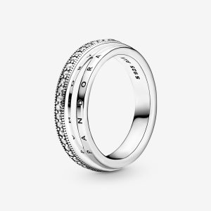 Pandora Triple Pave Vyhlásenie Strieborne | 513GKSHCL