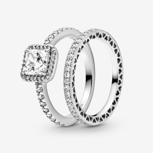 Pandora True Elegance Square Súpravy Prsteňov Viacfarebný | 978EMSZWU