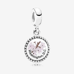 Pandora Washington D.C. Cherry Blossom Visieť Strieborne | 691PTUKYD