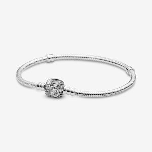 Pandora with Signature Clasp Charms Strieborne | 630VQBIDN